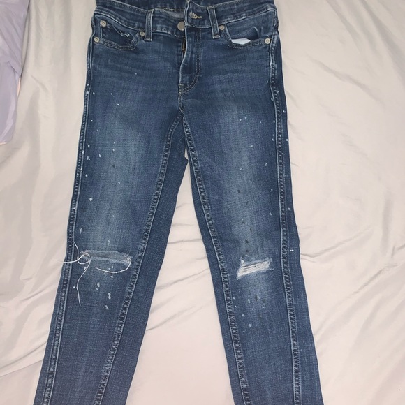 LEVIS DARK WASHED JEAN WITH PAINT SPLATTER DESIGN - Picture 2 of 4